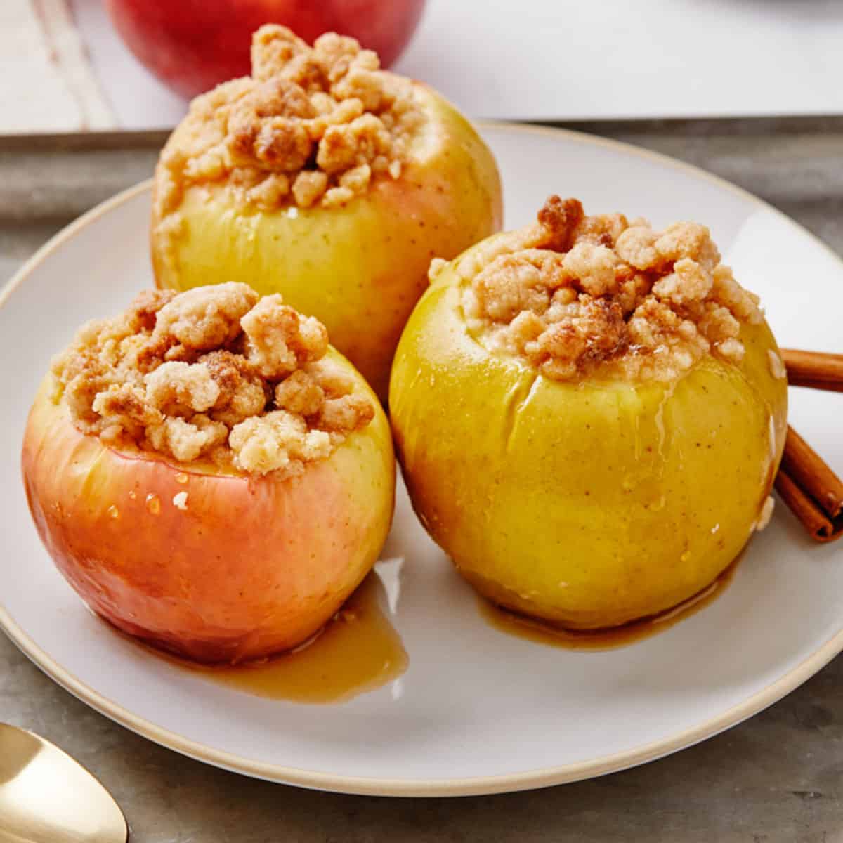 Whole Baked Apples with Crumb Topping - Grandbaby Cakes