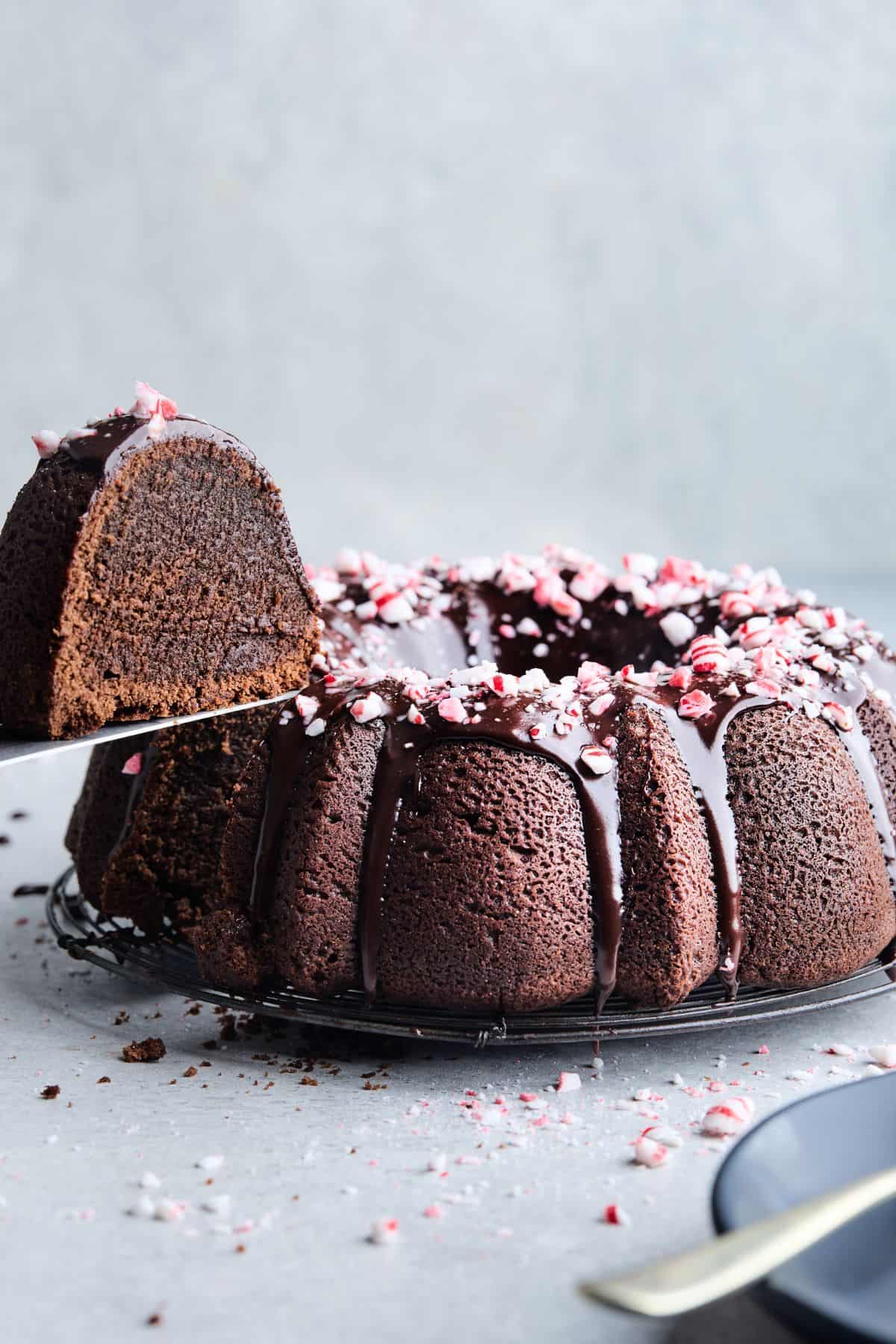 Ultimate Chocolate Pound Cake with Peppermint Ganache Glaze | Grandbaby Cakes