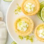 Overhead shot of several key lime pie cookie cups