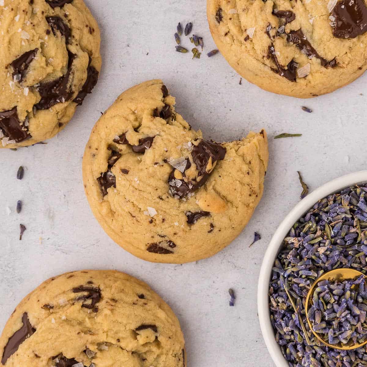 Lavender Chocolate Chip Cookies {Lavender Infused Brown Butter!} -  Grandbaby Cakes