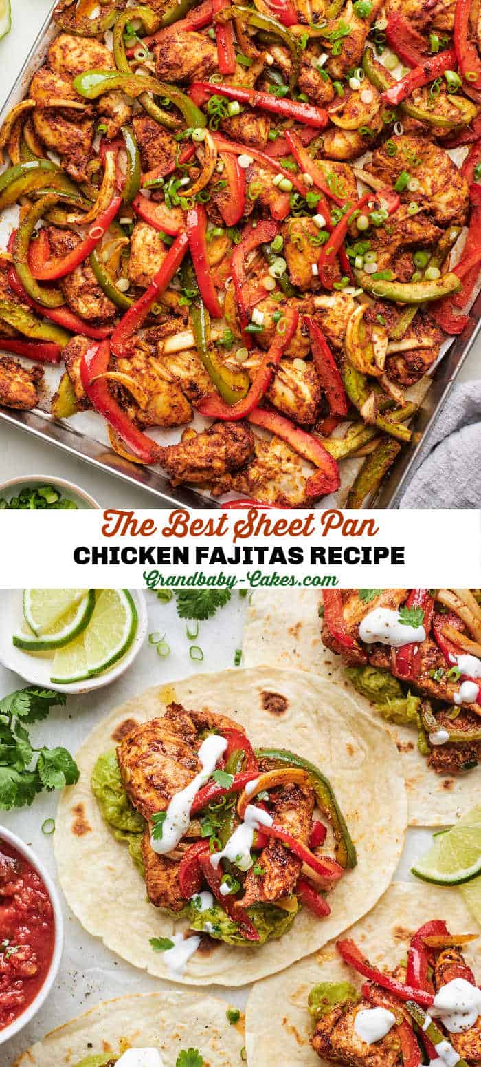 Sheet-Pan Chicken Fajitas - Grandbaby Cakes