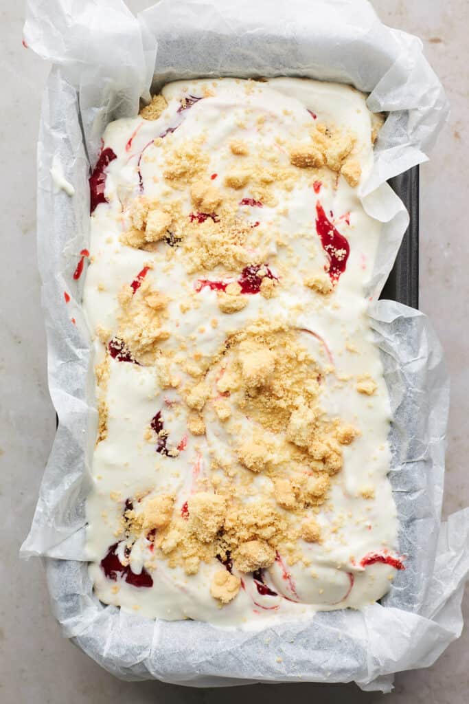 Ice cream being being frozen