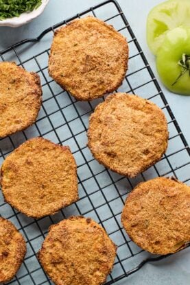 Crispy Air Fryer Fried Green Tomatoes - Grandbaby Cakes