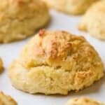Close up of freshly baked drop biscuits