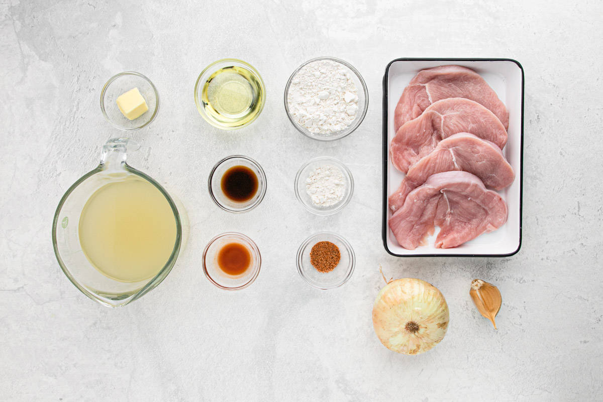 Ingredients to make turkey chops