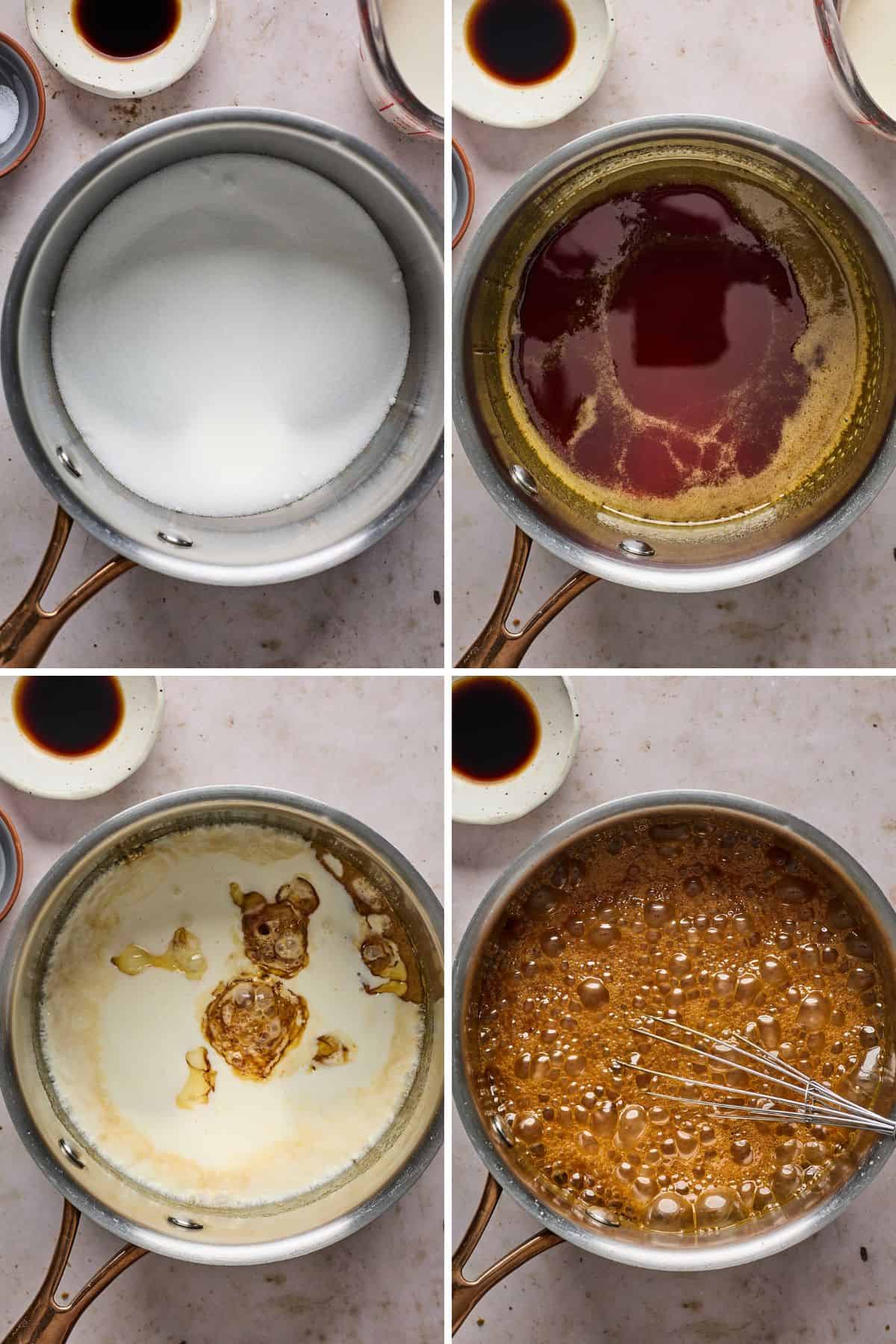 Steps to make caramel swirl for apple pie ice cream