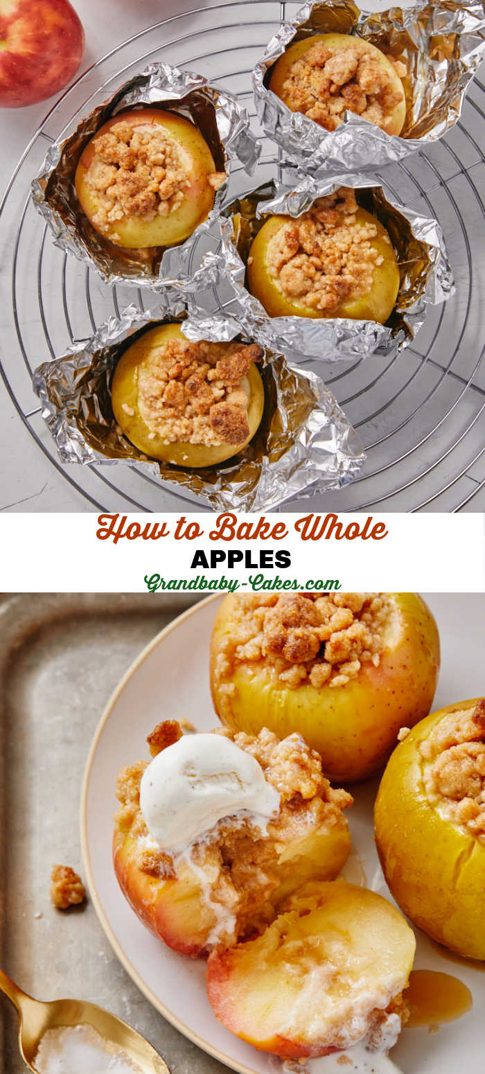 Whole Baked Apples with Crumb Topping - Grandbaby Cakes