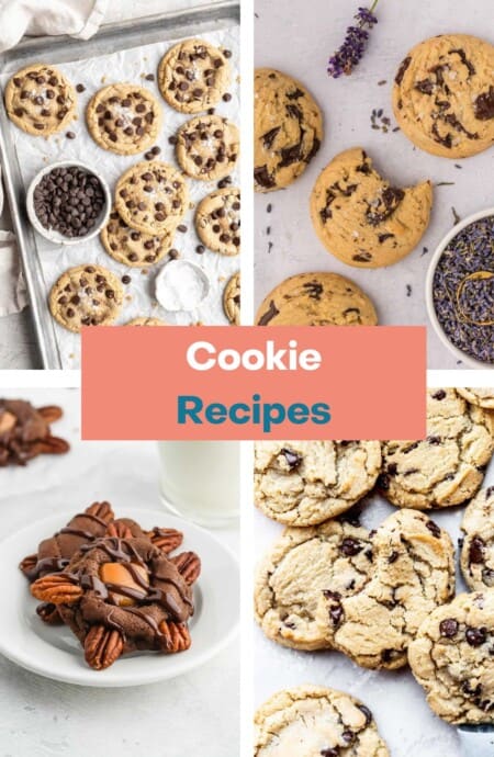 Cookie recipe collage graphic.