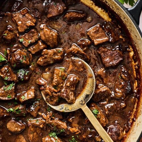 Beef Tips & Gravy {Dutch Oven Recipe} - Grandbaby Cakes