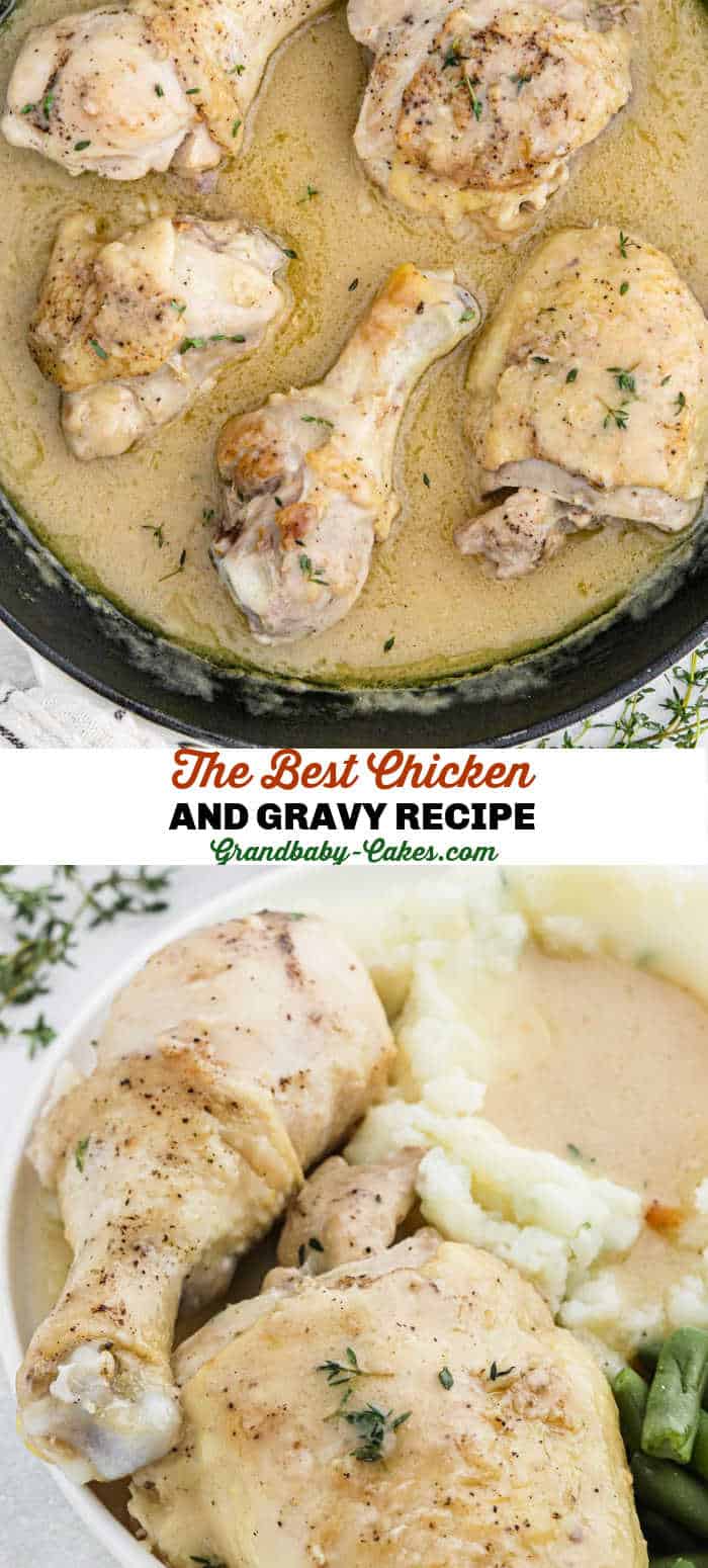 Easy Chicken And Gravy {30-Minute Meal} - Grandbaby Cakes