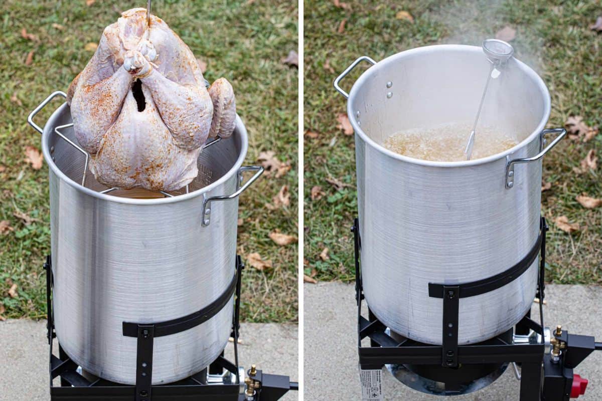 Steps to make the fried turkey recipe