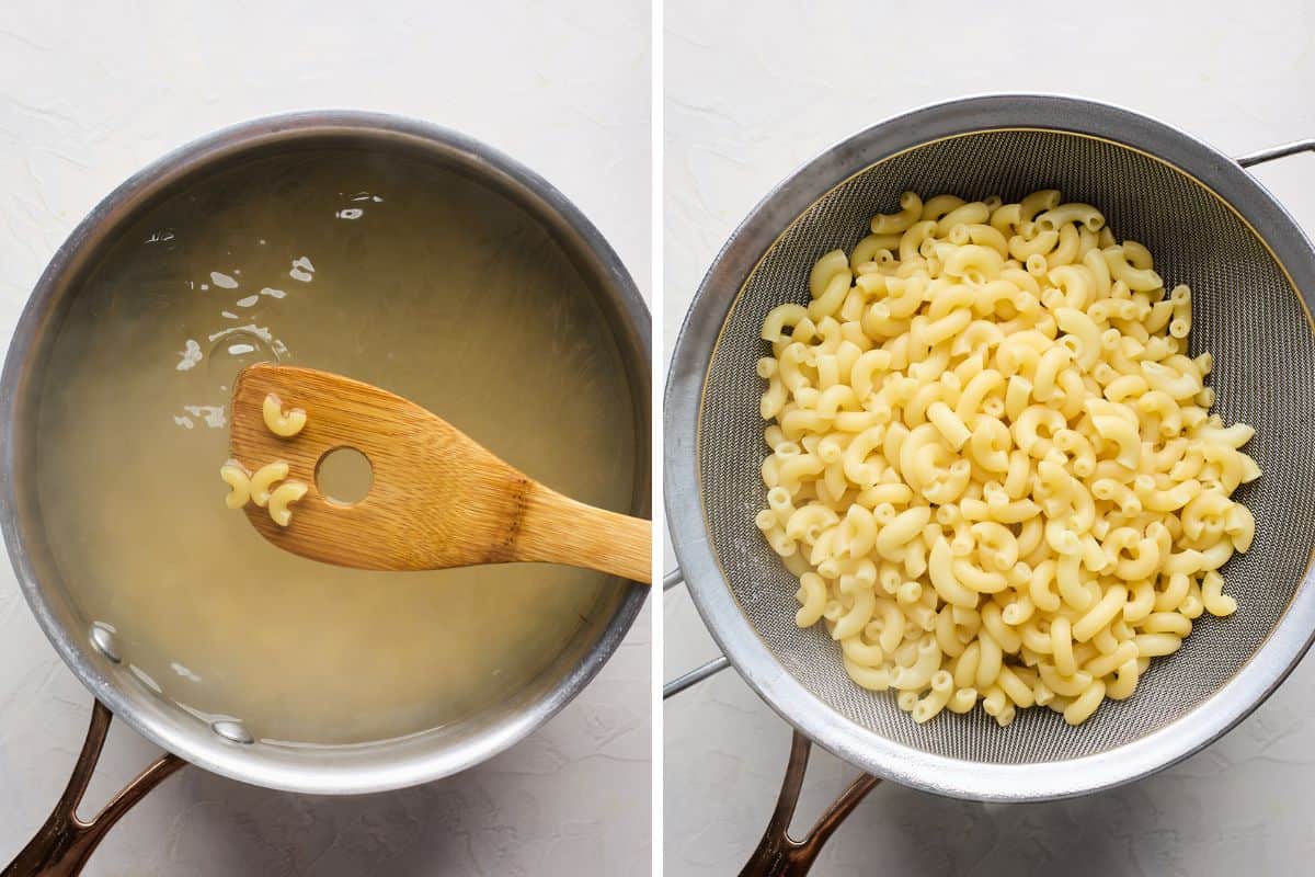 Steps to boil the pasta for the velveeta mac and cheese