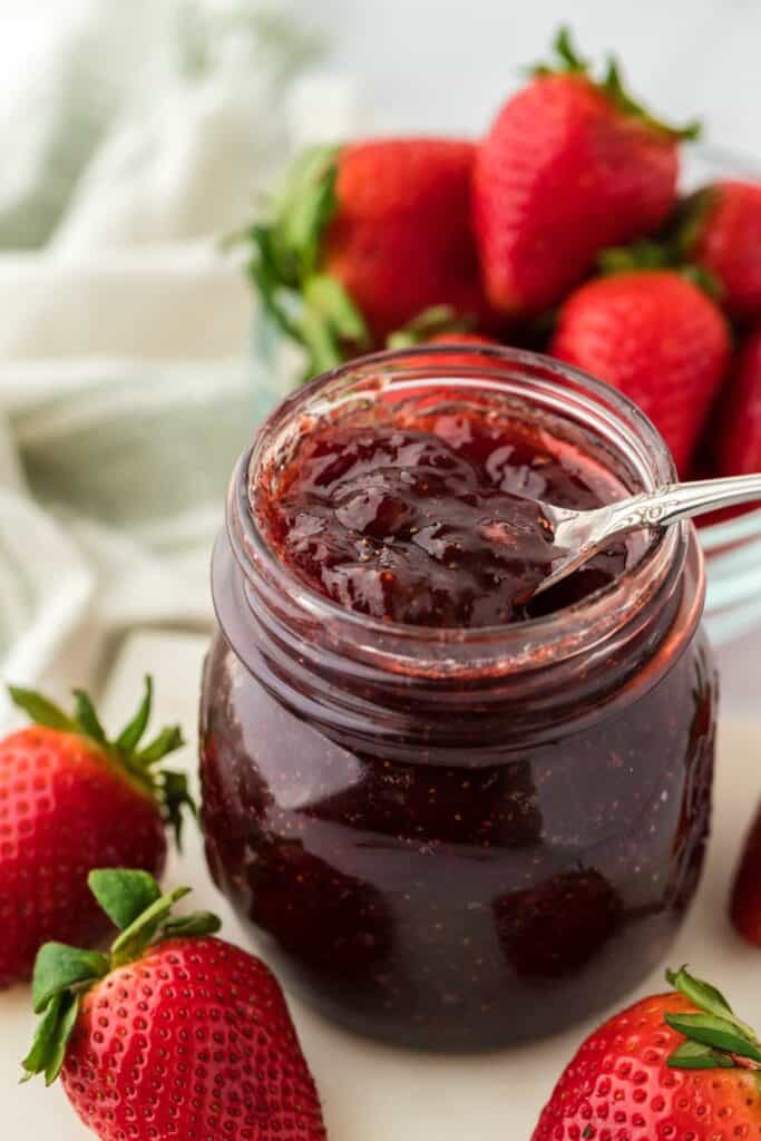 Strawberry Preserves {No Canning Required!} - Grandbaby Cakes