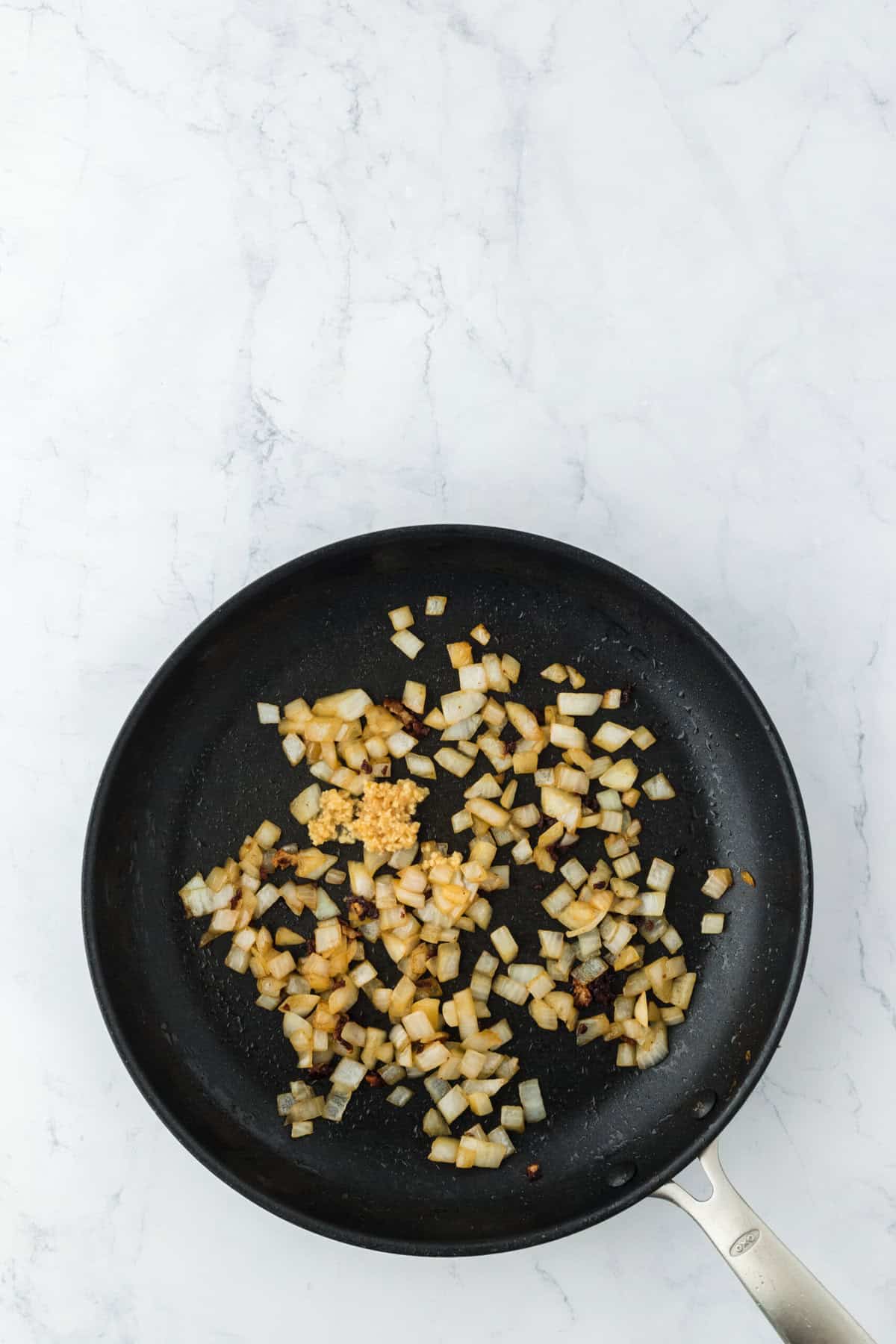 Onions browned in a skillet