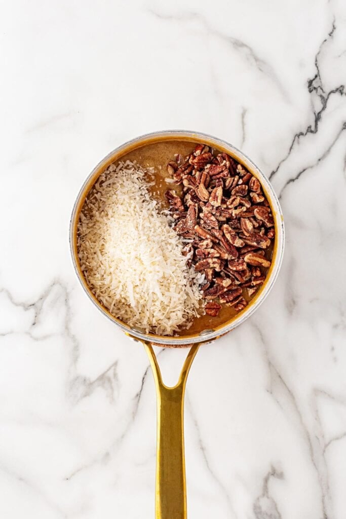 German icing in pot to cook down