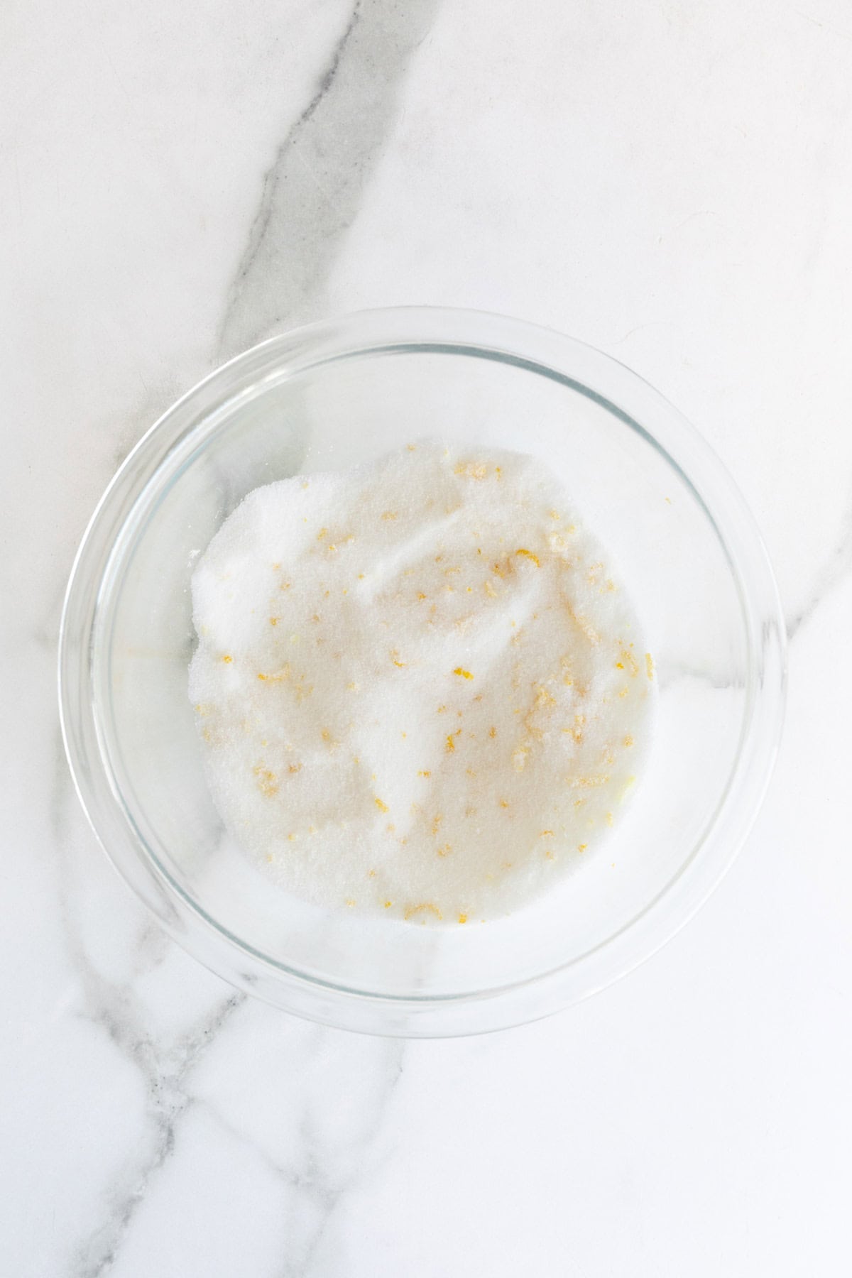 Lemon zest rubbed into sugar