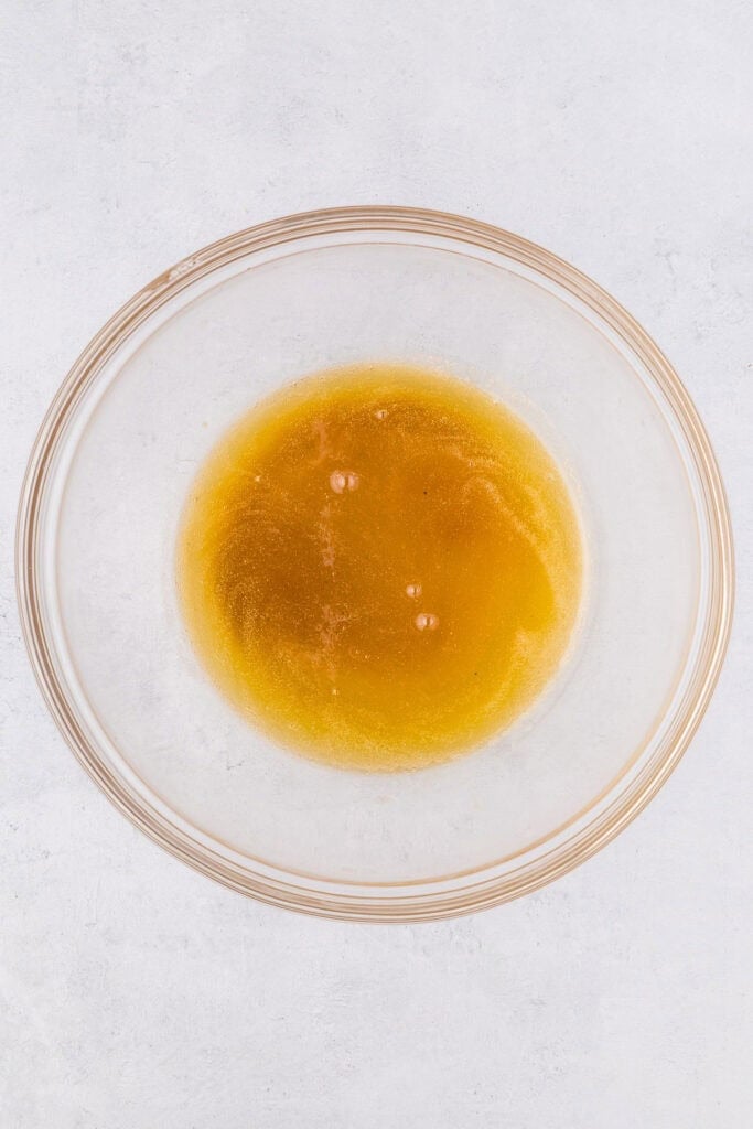 Brownied butter in a glass bowl