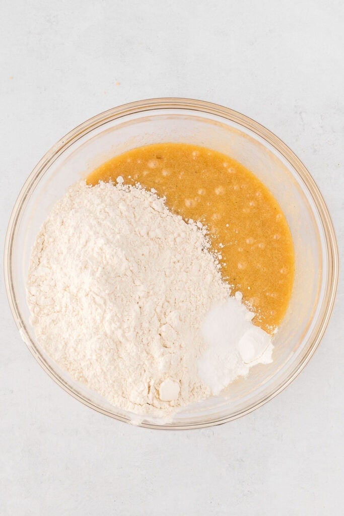 Flour added to a brown butter cookie base